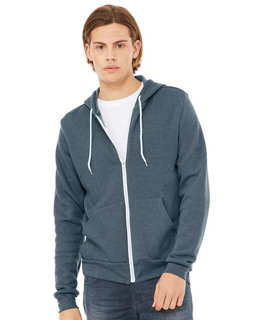 BELLA + CANVAS Unisex Sponge Fleece Full-Zip Hoodie Sweatshirt 3739