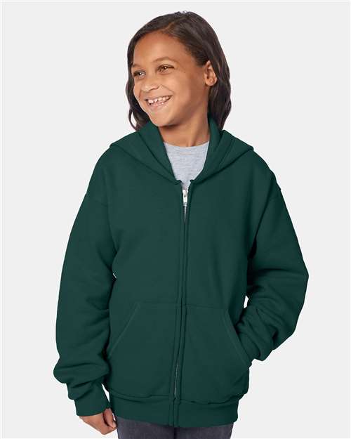 Hanes Youth EcoSmart® Full-Zip Hooded Sweatshirt P480