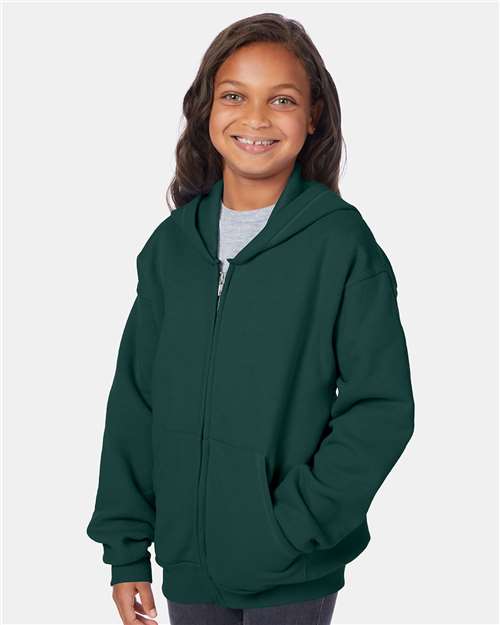 Hanes Youth EcoSmart® Full-Zip Hooded Sweatshirt P480