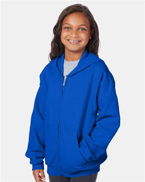 Hanes Youth EcoSmart® Full-Zip Hooded Sweatshirt P480