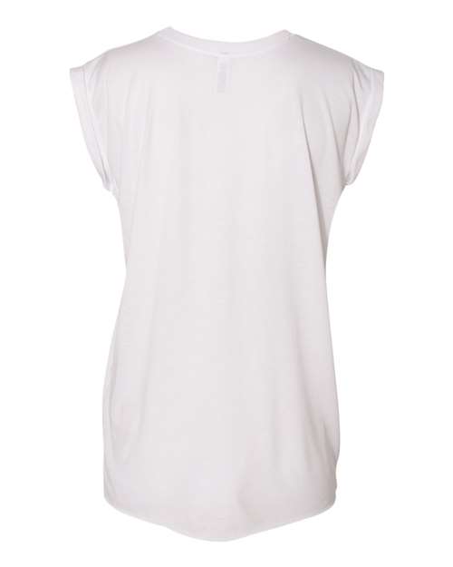 BELLA + CANVAS Women’s Flowy Rolled Cuffs Muscle Tee 8804