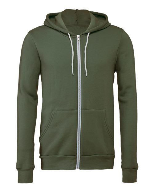 BELLA + CANVAS Unisex Sponge Fleece Full-Zip Hoodie Sweatshirt 3739