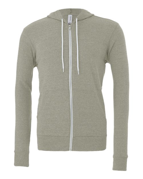 BELLA + CANVAS Unisex Sponge Fleece Full-Zip Hoodie Sweatshirt 3739