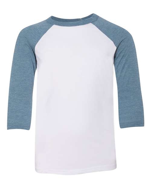 BELLA + CANVAS Youth Three-Quarter Sleeve Baseball Tee 3200Y