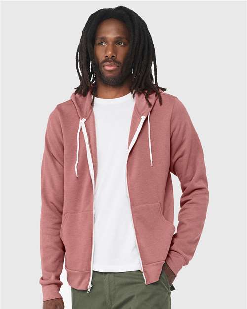 BELLA + CANVAS Unisex Sponge Fleece Full-Zip Hoodie Sweatshirt 3739