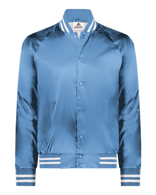 Augusta Sportswear Unisex Satin Baseball Jacket Striped Trim 3610