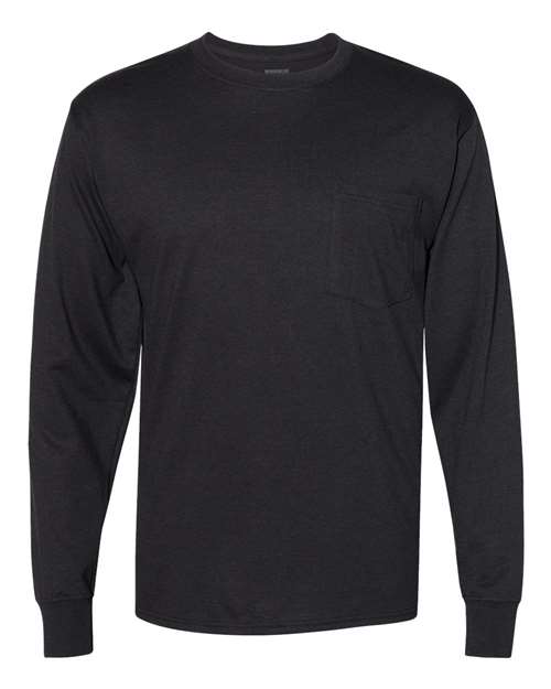 Hanes Unisex Workwear Long Sleeve Pocket T-Shirt W120