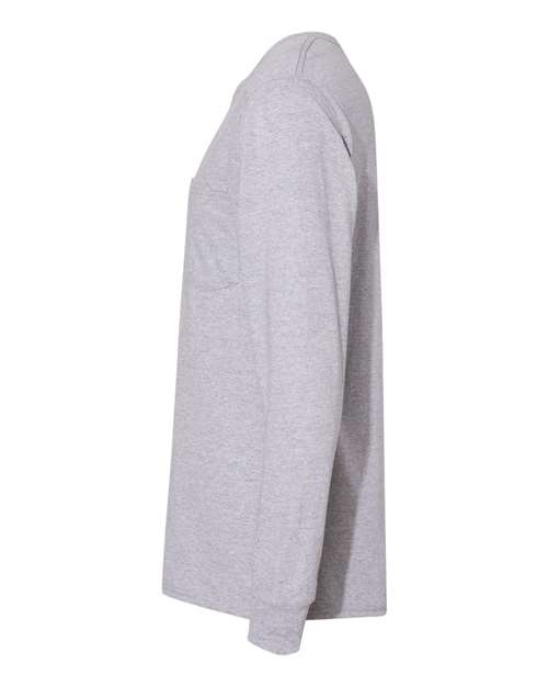 Hanes Unisex Workwear Long Sleeve Pocket T-Shirt W120