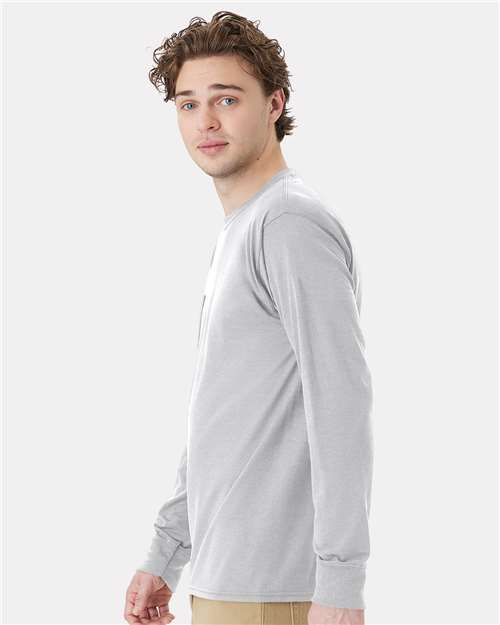 Hanes Unisex Workwear Long Sleeve Pocket T-Shirt W120