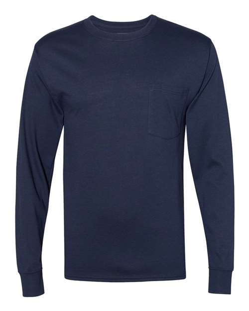 Hanes Unisex Workwear Long Sleeve Pocket T-Shirt W120