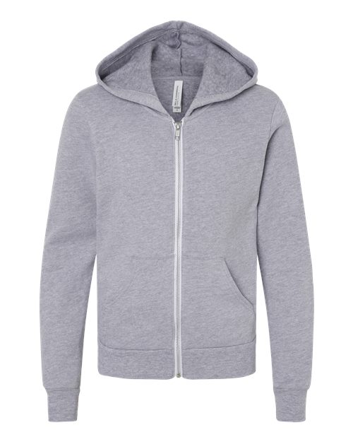 BELLA + CANVAS Youth Sponge Fleece Full-Zip Hoodie Sweatshirt 3739Y