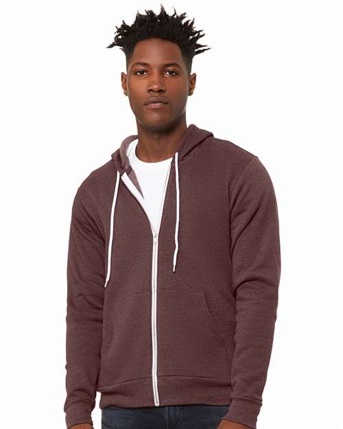 BELLA + CANVAS Unisex Sponge Fleece Full-Zip Hoodie Sweatshirt 3739