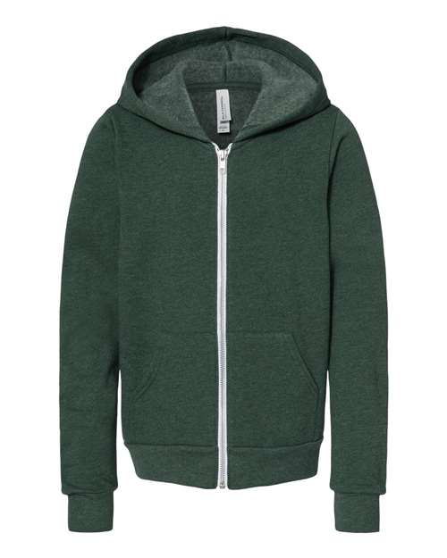 BELLA + CANVAS Youth Sponge Fleece Full-Zip Hoodie Sweatshirt 3739Y
