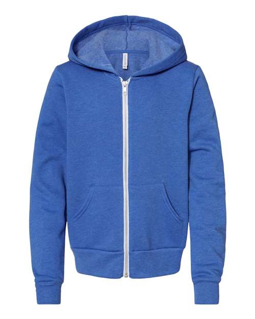 BELLA + CANVAS Youth Sponge Fleece Full-Zip Hoodie Sweatshirt 3739Y