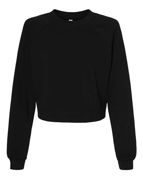 BELLA + CANVAS Women's Crop Raglan Fleece Crewneck Sweatshirt 7505