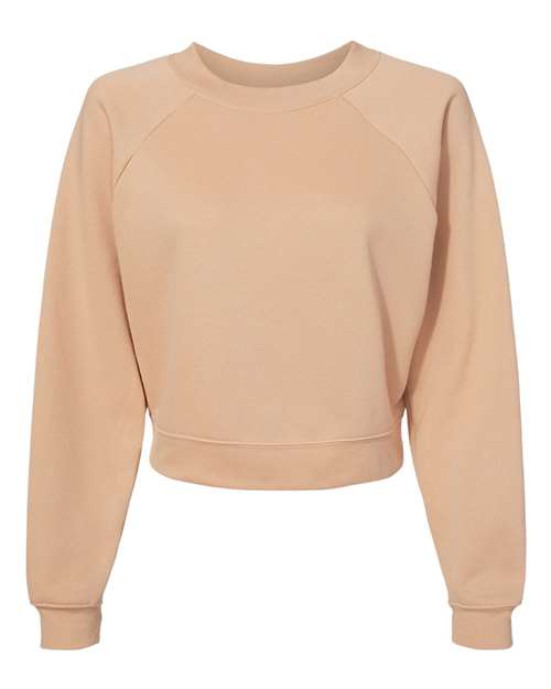 BELLA + CANVAS Women's Crop Raglan Fleece Crewneck Sweatshirt 7505