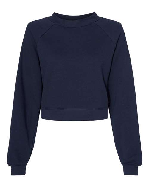 BELLA + CANVAS Women's Crop Raglan Fleece Crewneck Sweatshirt 7505