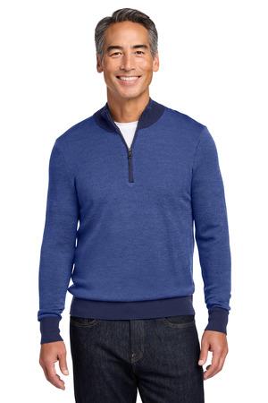 Brooks Brothers Washable Merino Birdseye 1/4-Zip Sweater BB18412