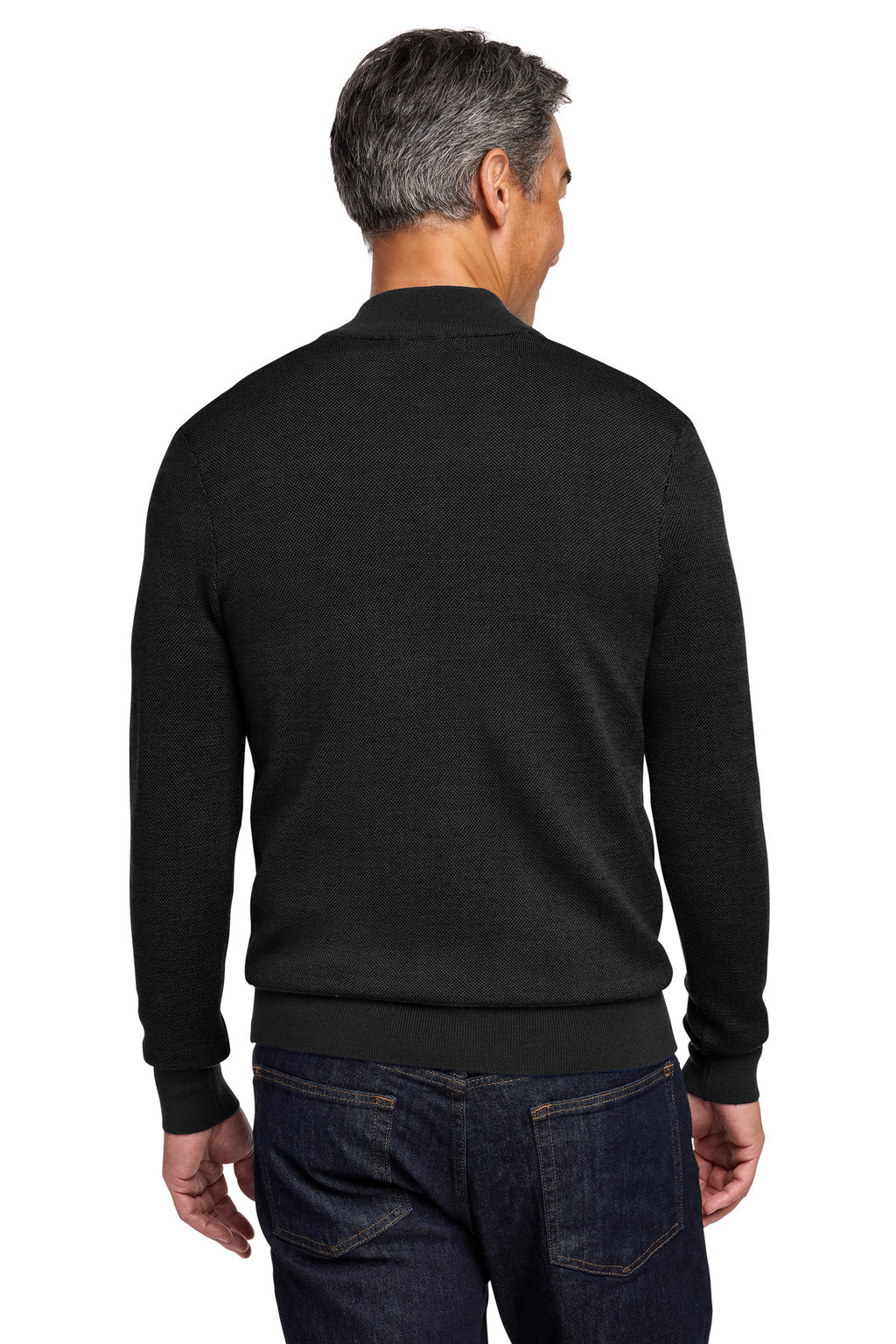 Brooks Brothers Washable Merino Birdseye 1/4-Zip Sweater BB18412