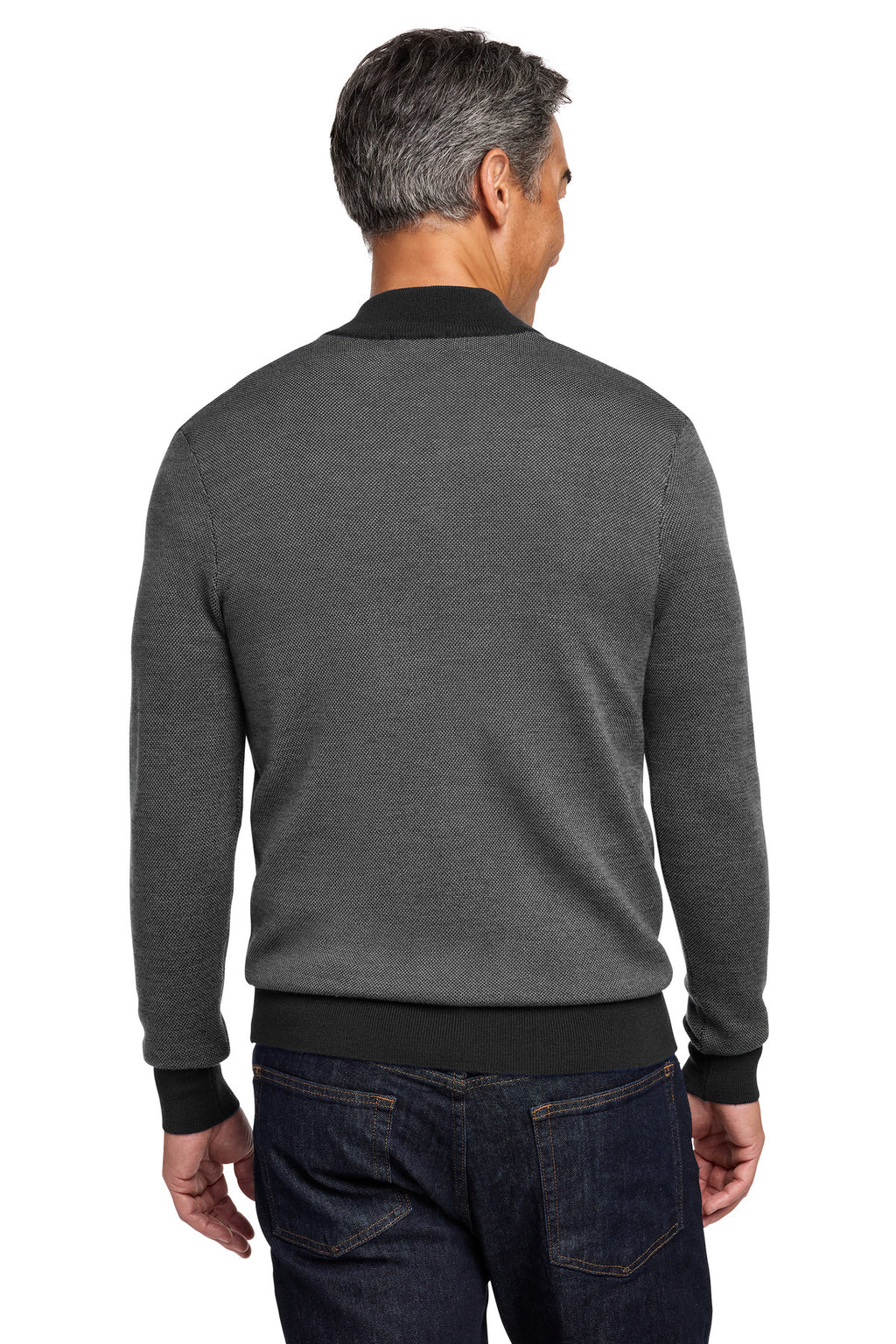 Brooks Brothers Washable Merino Birdseye 1/4-Zip Sweater BB18412
