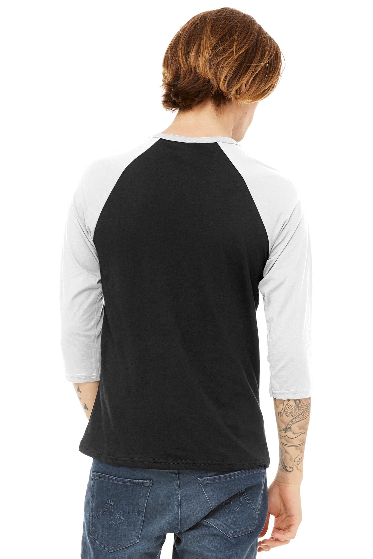 BELLA+CANVAS  Unisex 3/4-Sleeve Baseball Tee. BC3200
