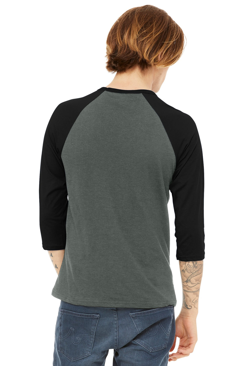 BELLA+CANVAS  Unisex 3/4-Sleeve Baseball Tee. BC3200