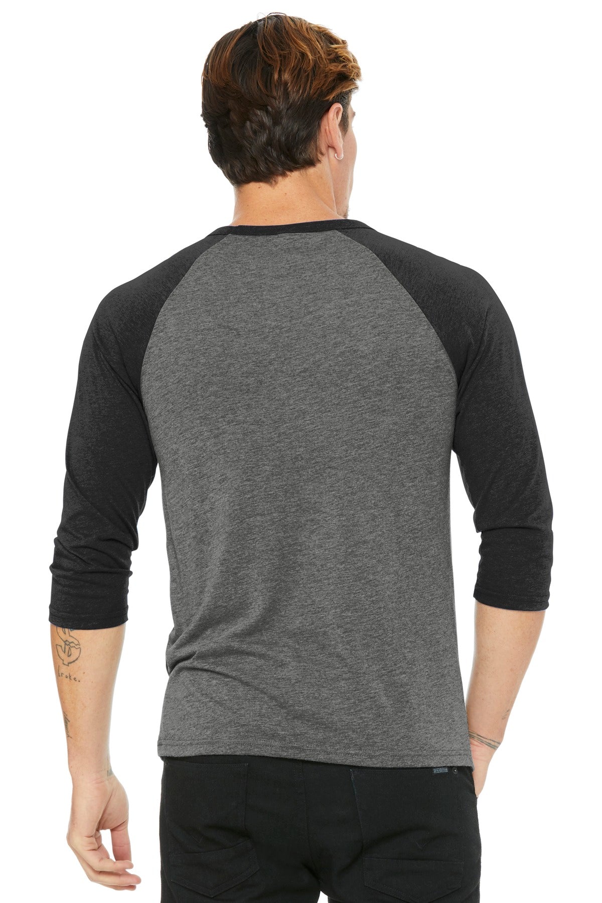 BELLA+CANVAS  Unisex 3/4-Sleeve Baseball Tee. BC3200