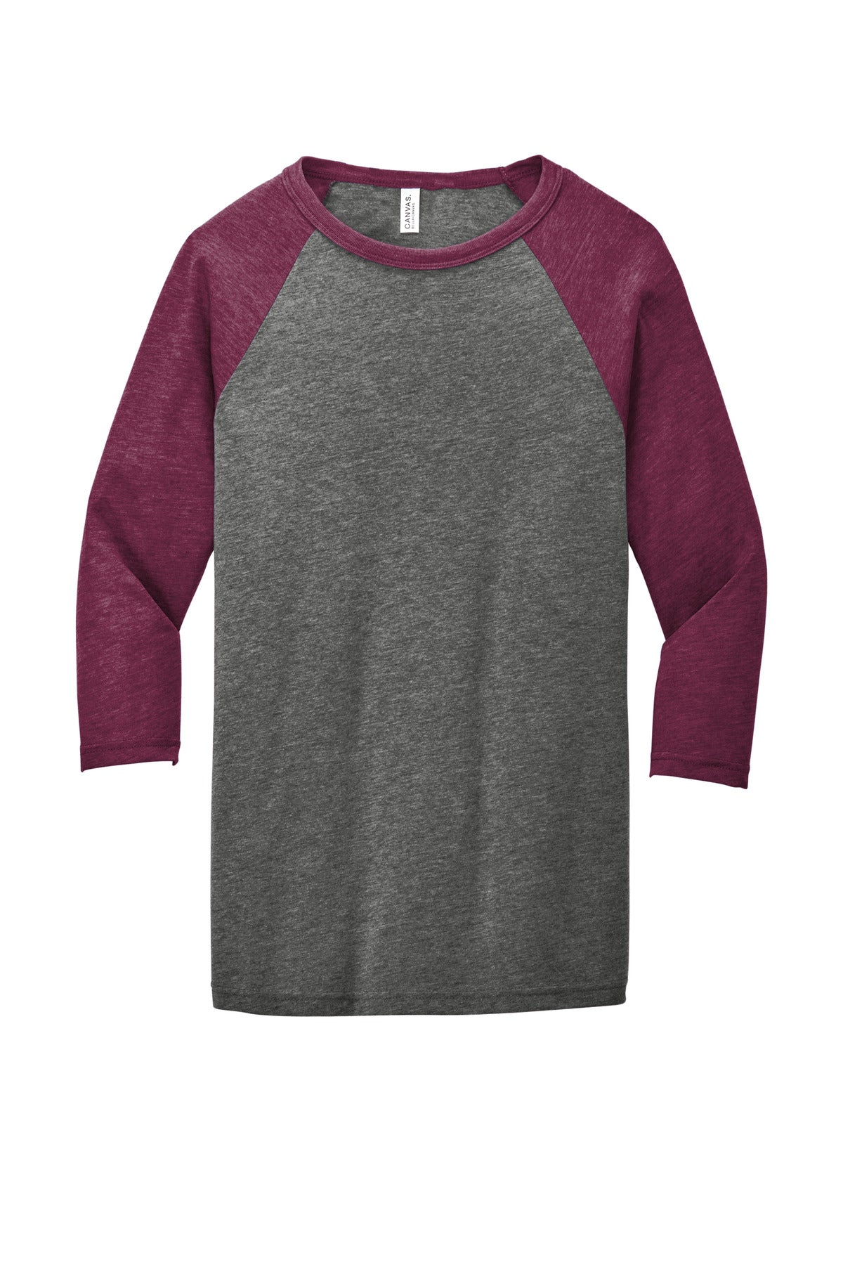 BELLA+CANVAS  Unisex 3/4-Sleeve Baseball Tee. BC3200