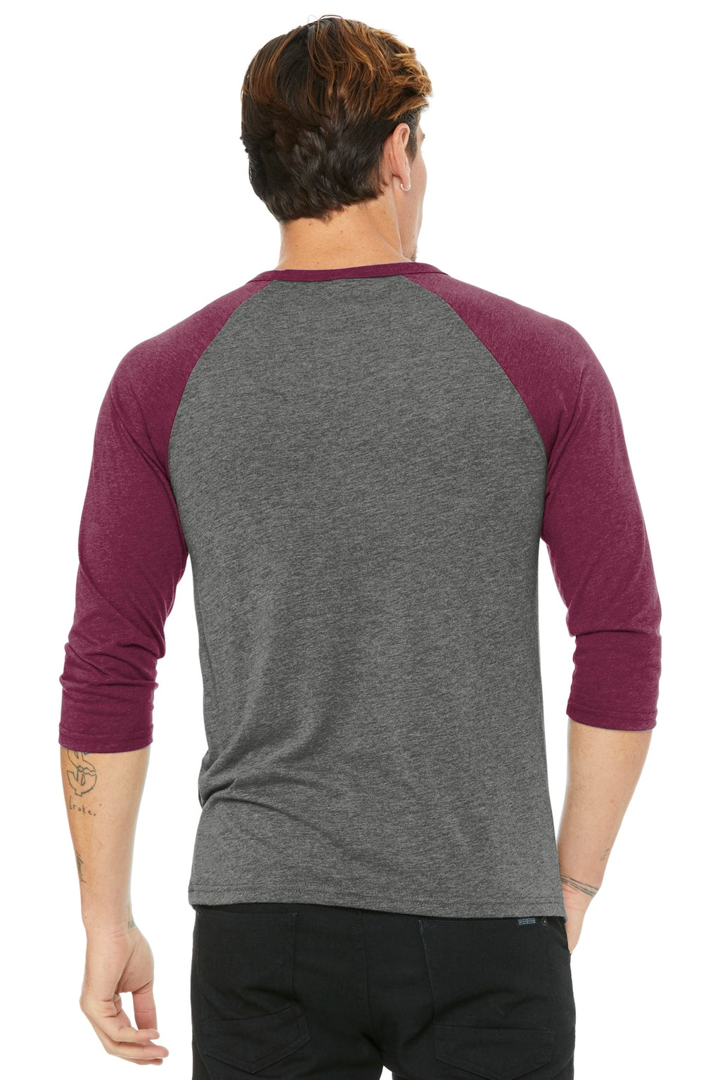 BELLA+CANVAS  Unisex 3/4-Sleeve Baseball Tee. BC3200