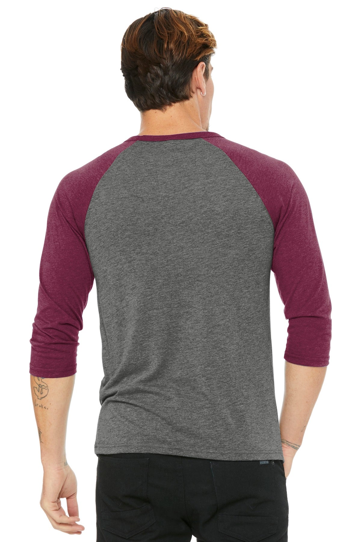 BELLA+CANVAS  Unisex 3/4-Sleeve Baseball Tee. BC3200