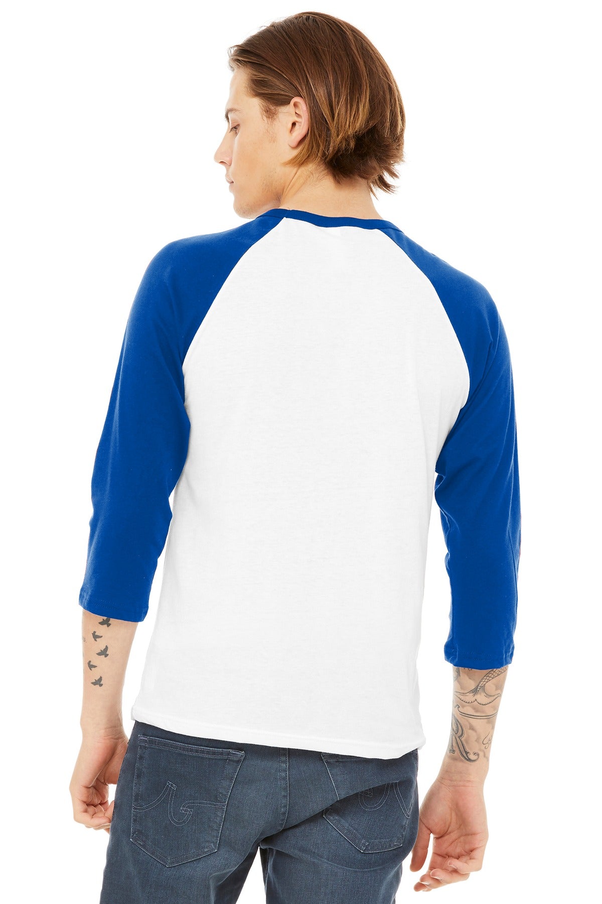 BELLA+CANVAS  Unisex 3/4-Sleeve Baseball Tee. BC3200