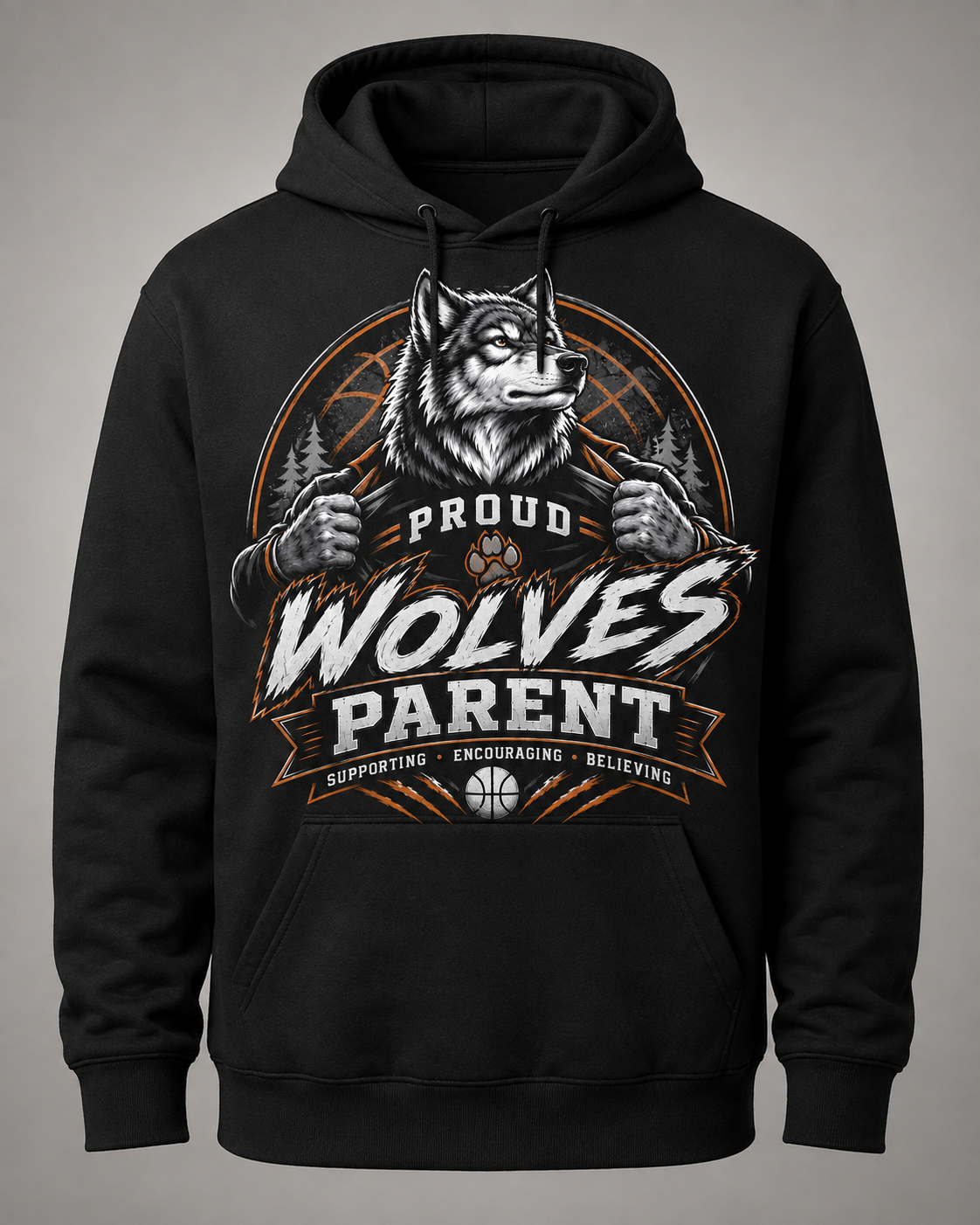 WC Basketball Hoodie- Proud Wolves Parent
