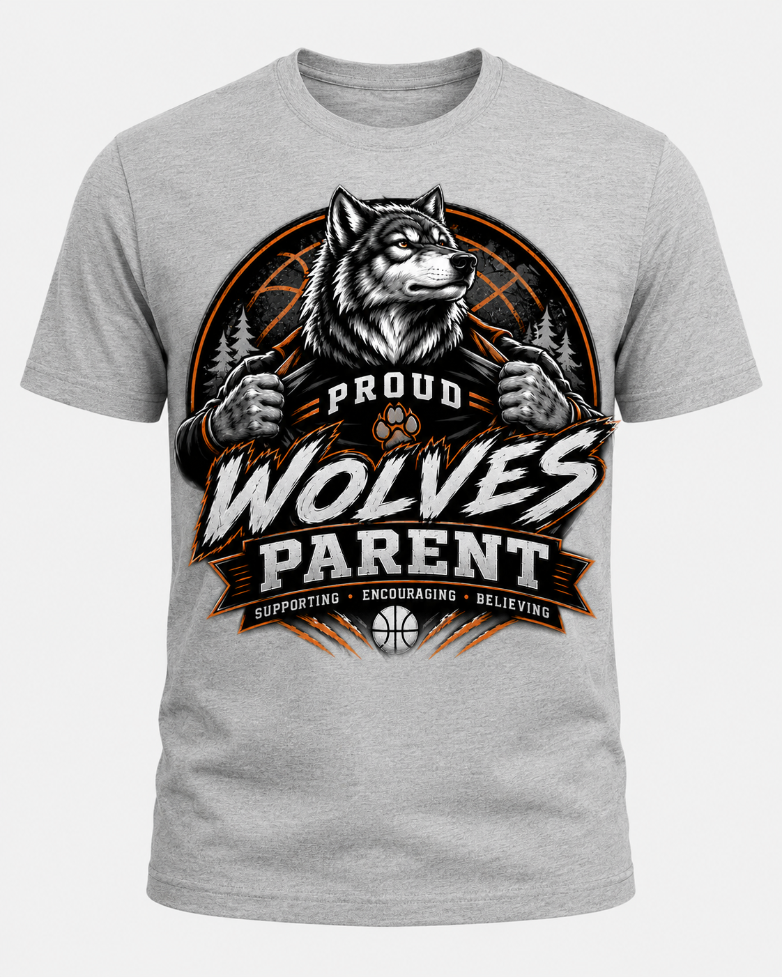 WC Basket Ball Tshirt- Proud Wolves Parent