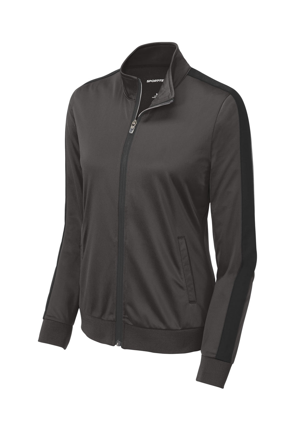 Sport-Tek  Women's Tricot Sleeve Stripe Track Jacket. LST94