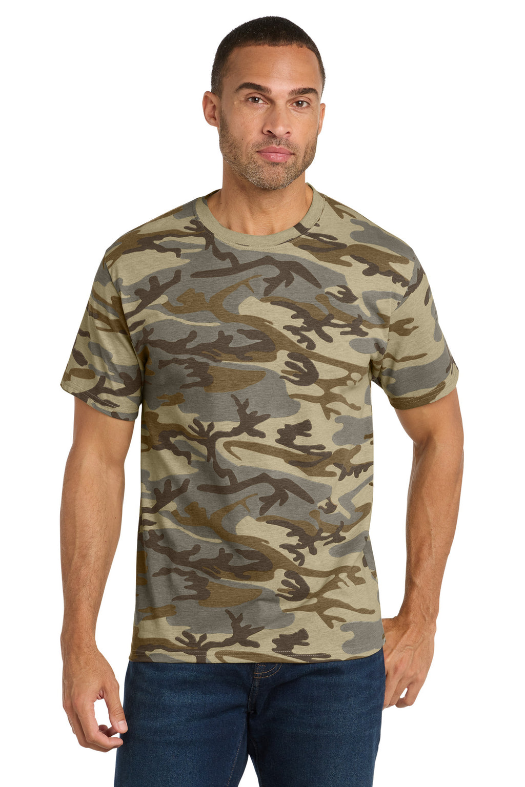 Port & Co Core Cotton Camo Tee.  PC54C
