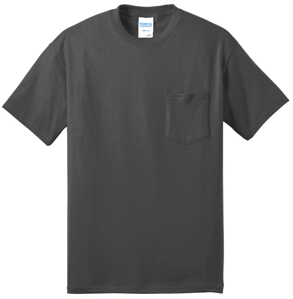 Port & Co Core Blend Pocket Tee. PC55P