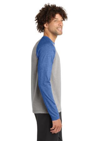 Sport-Tek  PosiCharge  Long Sleeve Tri-Blend Wicking Raglan Tee ST400LS