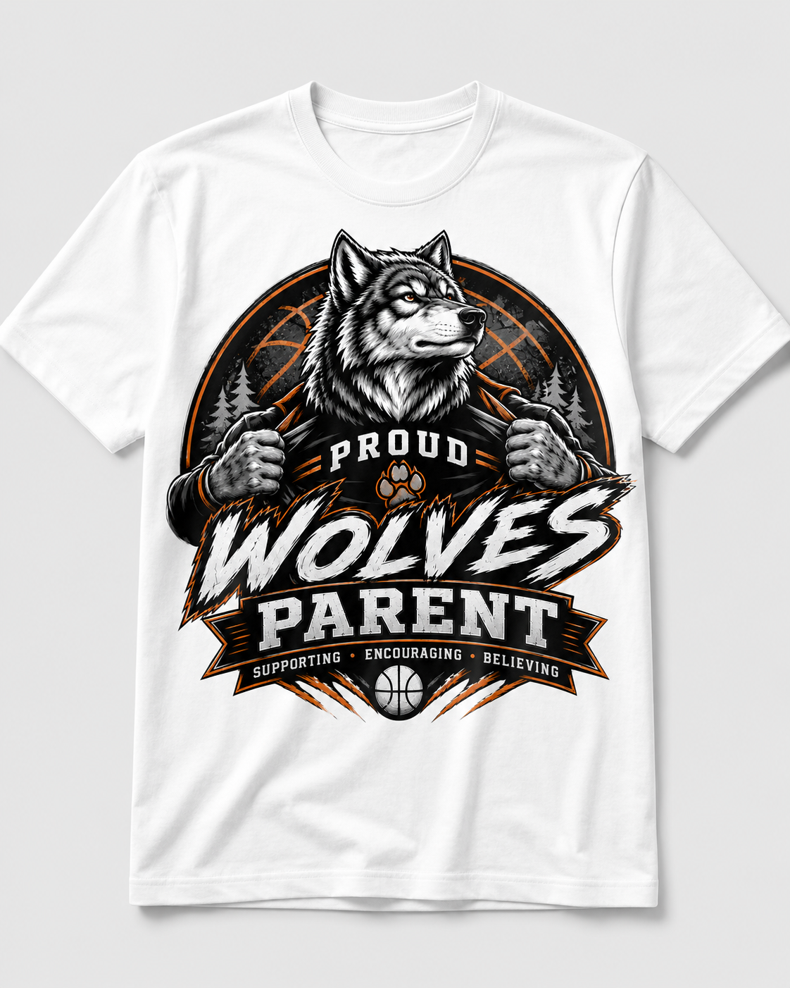 WC Basket Ball Tshirt- Proud Wolves Parent