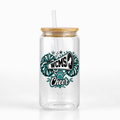 Wolves Cheer Clear 16oz Glass Can