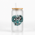 Wolves Cheer Matte 16oz Glass Can Tumbler