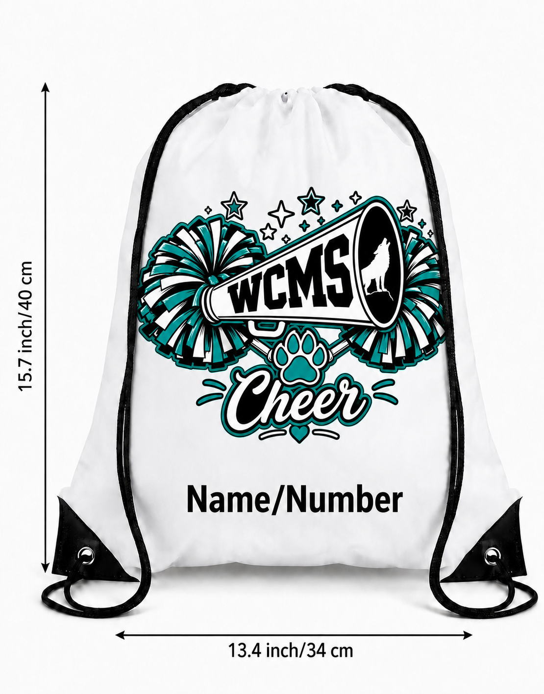 Wolves Cheer Drawstring Backpack