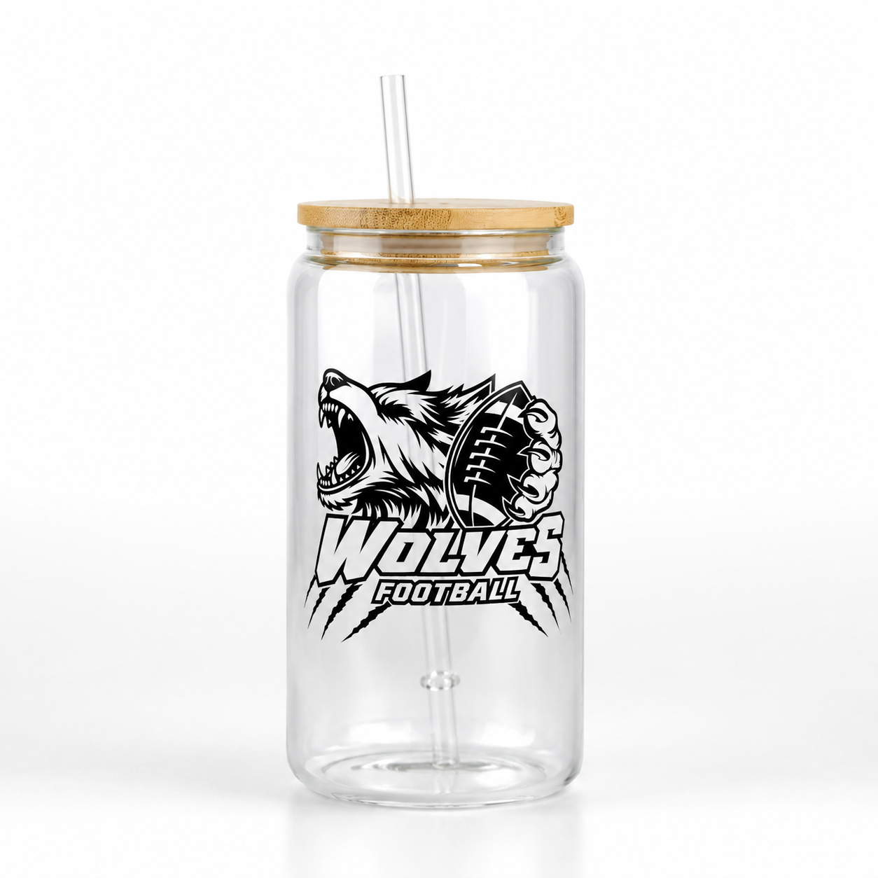 Wolves 16oz Glass Can Tumbler