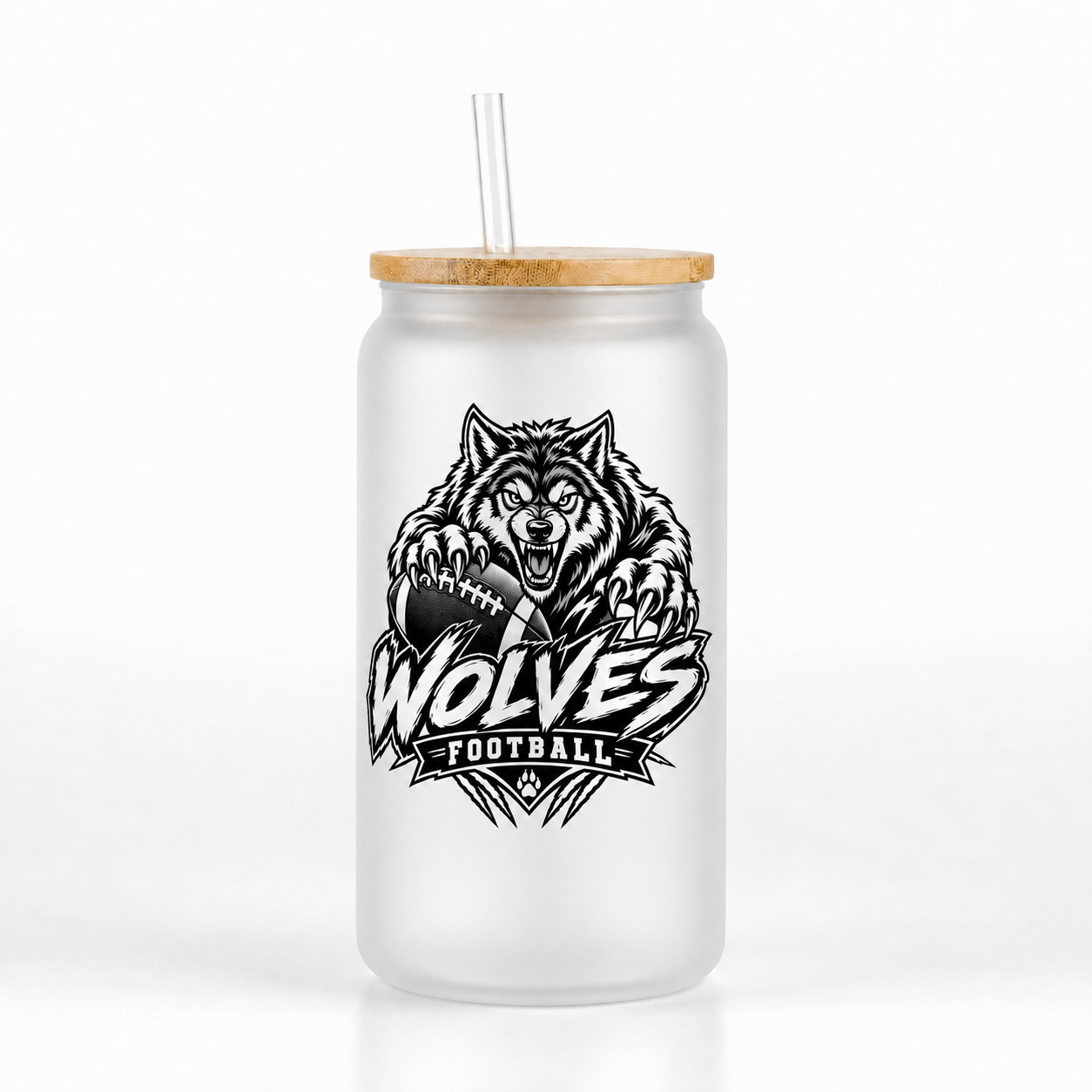Wolves 16oz Glass Can Tumbler