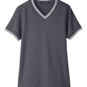 Women's CrownLux Performance® Plaited Tipped V-Neck Shirt