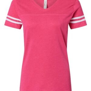 Women's Football V-Neck Fine Jersey Tee